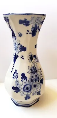 Buy DELFT  BLUE HAND PAINTED VASE Windmill/Floral 6 1/2” Tall Holland • 9.64£