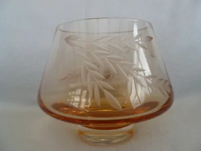 Buy Caithness Glass Orange Leaf Cut Bowl/vase With Original Label • 7.99£