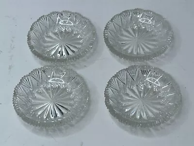 Buy Set Of 4 Vintage 3 In. Little Crystal Bowls, Eastern European, Bohemian Dishes • 18.20£