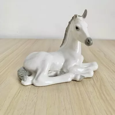 Buy Vintage Lomonosov Horse Sitting Figurine Made In USSR White Foal • 12£