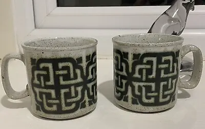 Buy Pair Of Vintage Dunoon Ceramics Celtic Knot Mugs. Made In Scotland • 10£