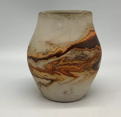 Buy Vintage Nemadji Pottery Swirl Vase  Earth Tones Orange Brown Tan 5 1/2” • 33.61£