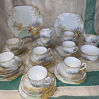 Buy Melbabone China Fine Grade 1940s Tea-set For 9 & Cake Plates, Milk, Sugar • 89£