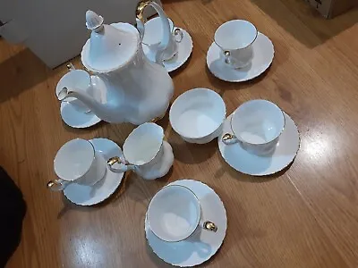 Buy Vintage ROYAL ALBERT FINE CHINA Val D'or COFFEE POT SET , 15 Pieces • 36.50£