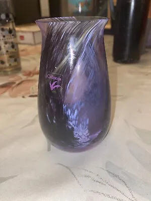 Buy Caitthness Purple Swirling Hand Made Scottish Crystal Glass Vase • 25£