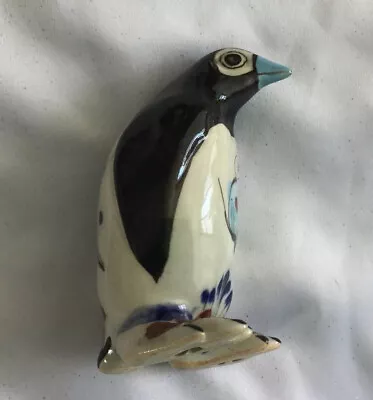 Buy KEN EDWARDS Penguin Figurine Tonala Pottery W/bird Made In Mexico • 23.57£