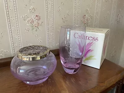 Buy Vintage Caithness Matching Vase And Rose Bowl Purple Gift • 9.99£