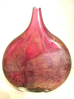 Buy  Medium Isle Of Wight Studio Glass 'Azurene Pink' Lollipop Vase Harris Era 80's • 95£