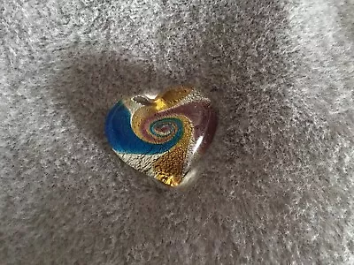 Buy Art Glass,  Small Heart Shaped, Patterns , Paperweight. Pre-owned. See Photo's • 7£