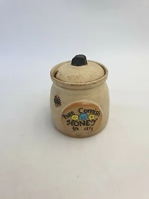 Buy Studio Pottery Small Stoneware Pure Cornish Honey Lidded Pot Bee Detail Finial • 12.99£