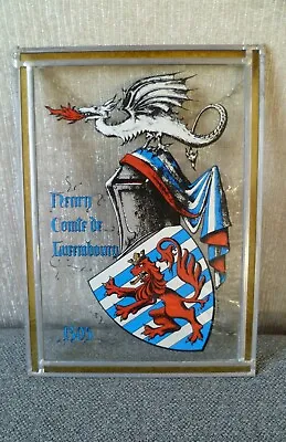Buy Henry Court Of Luxembourg 1305 Stained Glass Panel Wall Hanging • 8.50£