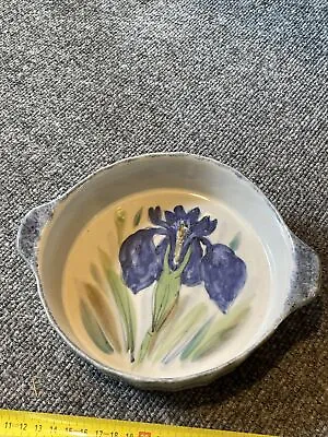 Buy Highland Stoneware Scotland Blue Iris Dish With Handles Circular • 30£