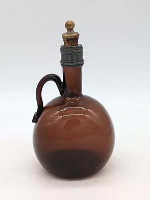 Buy Antique Brown Glass Wine Decanter, English, Circa 1840, With Stopper • 46£
