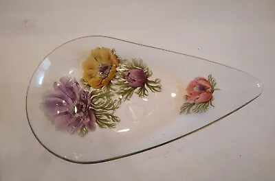Buy Vintage Chance Glass Plate By Pilkington Gp.  Poppy Flower  Design, Made In... • 24.13£