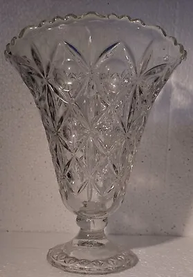 Buy Vintage Heavy Glass Footed Trumpet Vase • 9.99£