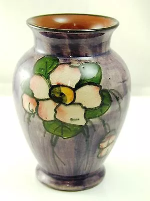 Buy Vintage Torquay Ware Vase Flower Design On Purple 11cm • 20£