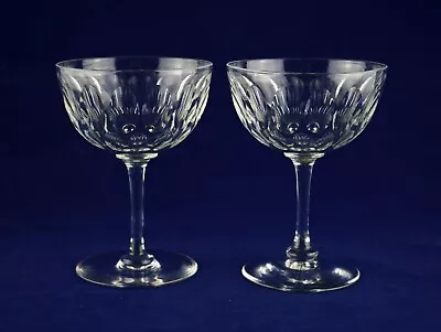Buy Vintage Antique Cut Crystal X2 Champagne Coupe / Glasses - 12cms (4-3/4 ) Tall • 49.50£