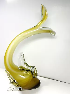 Buy Vintage Glass Fish Handblown Figurine Gold Brown With Eyes 11”T Pontil Unique • 16.33£
