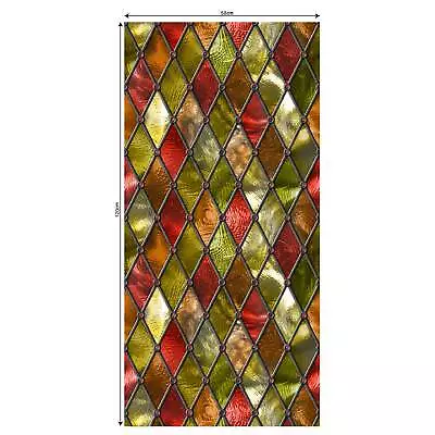 Buy Static Cling Mosic Flower Stained Glass Window Sticker Film Privacy Decoration • 18.62£