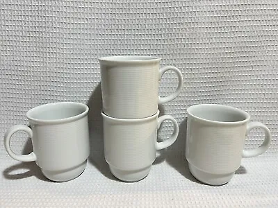 Buy Thomas-GER.”Trend” White/Concentric Rings/Flared Rim-Stackable Mug/Cup Set-Qty.4 • 28.41£
