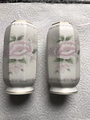 Buy A Pair Portuguese Porcelain  Claudia  Vases With Floral Decoration, 5” Tall, VGC • 0.99£