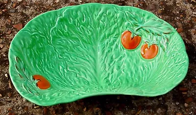 Buy Vintage 1930s Beswick Green Cabbage Leaf Tomato Pattern Kidney Shaped Dish, Bowl • 8£