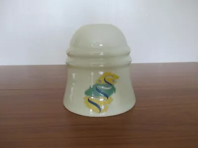 Buy Vintage Art Deco/retro Lemon Glass Lamp/light Shade With Green,blue & Yellow • 9.50£