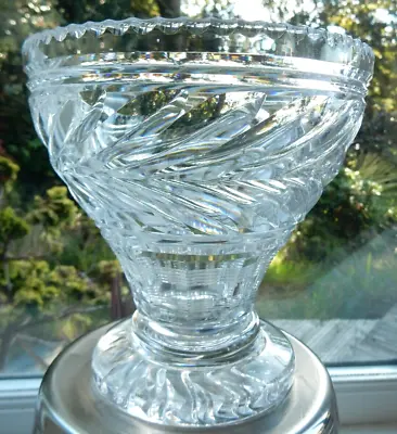 Buy Vintage Stuart Blown Crystal Vase Heavy Cut Laurel Leaf SIGNED 6  Flowers • 28.75£