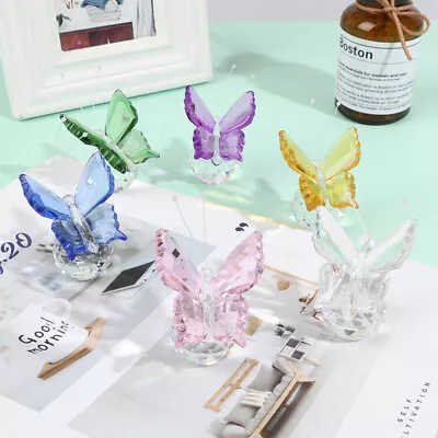 Buy Crystal Butterfly Ornaments Crafts Glass Paperweight Home Wedding DecoraA>>> • 6.13£