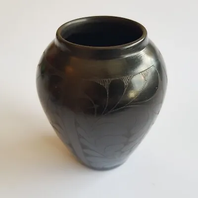 Buy Transylvanian Ceramic Black Folk Art Pottery Vase Pot 13cm Harghitei Romanian • 24.50£