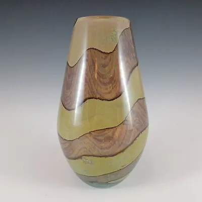Buy SIGNED Mdina 'Earthtones' Maltese Brown & Sandy Glass Vase • 45£