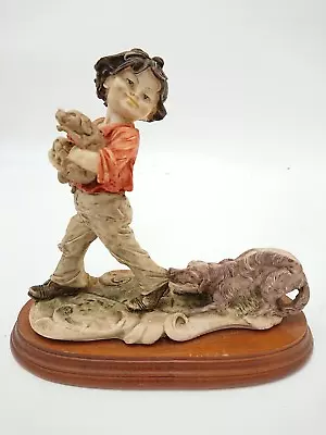 Buy Vintage Giuseppe Armani Boy With Dog Porcelain Figurine Capodimonte Collectible • 9.99£