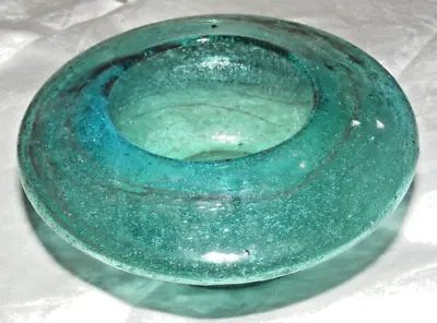 Buy Vintage Vasart Scottish Blue Glass Bowl • 44.99£