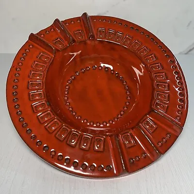 Buy Vintage MCM Italian Pottery Red Lava Glazed Embossed Ashtray Bowl 7.75  Bitossi? • 66.41£