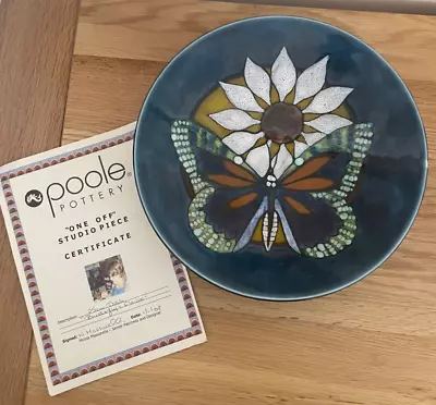 Buy Poole Pottery One Off Studio Piece Butterfly & Flower-nicola Massarella • 25£