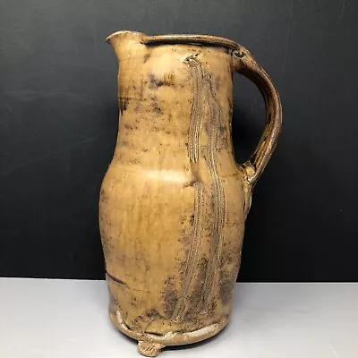 Buy Jim Malone @ Ainstable Pottery Stoneware Jug On 3 Feet -Linear Incision #1296 • 180£