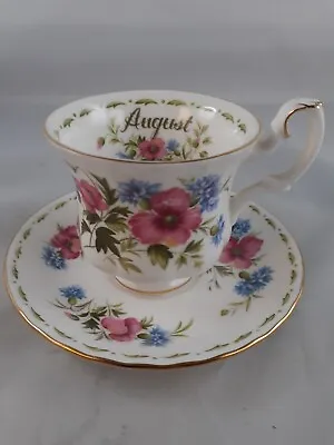 Buy Royal Albert Flower Of The Month COFFEE Cup & Saucer August Poppy Bone China 2nd • 17.99£