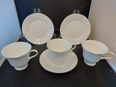 Buy Wedgwood~ Silver Ermine~ Spares! 3 Cups, 1 Saucer & 2 Tea Plates • 14.99£