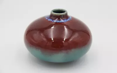 Buy Vintage Arnaud Barraud Australian Studio Art Pottery Burgundy & Teal Glazed Vase • 30.17£