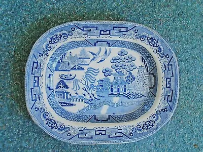 Buy Antique Blue & White Staffordshire Stone China Meat Platter 14 ,F&T, Warranted • 20£