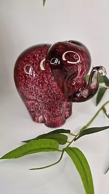 Buy Wedgwood Glass Elephant Cranberry Paperweight VGC • 26£
