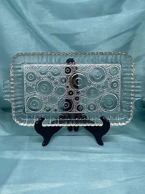 Buy Anchor Hocking Colonial Lady Clear Snack Tray Circle Art Deco Vtg 11.25x6 • 9.45£
