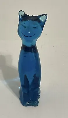 Buy Vintage 60s Kanawha Blue Smiling Cat Figurine 5.25  Tall • 25.62£