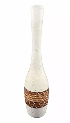 Buy MCM RAYMOR H Pottery Tall 16” Vase Ivory Speckled Diamond Incised VTG Ceramic • 71.70£