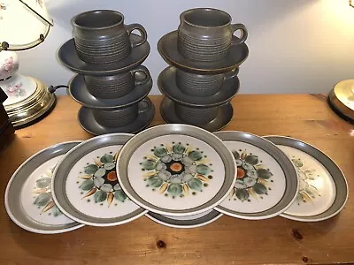 Buy Denby Sherwood 6x Tea Set Side Plates Cups And Saucers Langley 1960’s  • 29.99£
