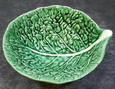 Buy Vintage Green Cabbage Ware Leaf Bowl 6  Majolica-like Chipped • 7.71£