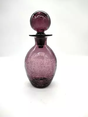 Buy Vintage Rainbow Glass Amethyst Crackle Glass Decanter, Bottle With Ball Stopper • 85.24£