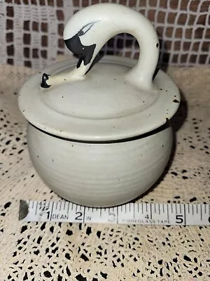 Buy Studio Pottery Swan Head Lidded Stoneware Pot • 26£