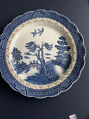 Buy BOOTHS  Real Old Willow 10.5” / 26cm Blue, White & Gold Large Dinner Plate • 6.50£