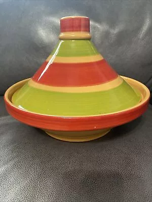 Buy 1.2l Tagine Cooking Pot Lakeland Stoneware Orange Green Stripes Tajine Moroccan • 16£